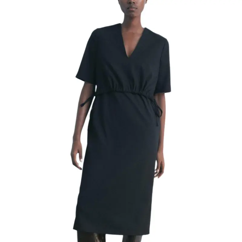 ZARA ZW Series Short Sleeved Dresses Women's Black-2