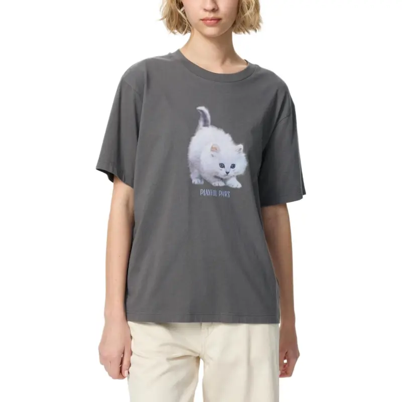 UNIQLO x Walter Chandoha Walter Chandoha Collaboration T-Shirt Women's Asphalt Gray-1