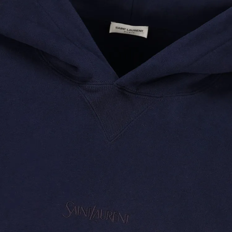 SAINT LAURENT Logo Embroidered Long Sleeved Hoodie-3
