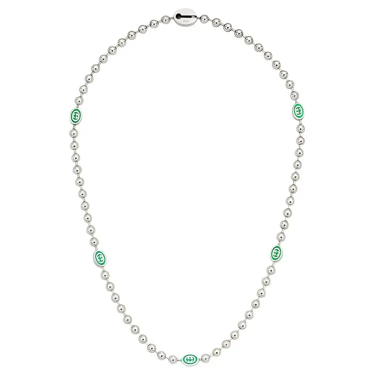 GUCCI Interlocking G Boule Chain Necklace-1