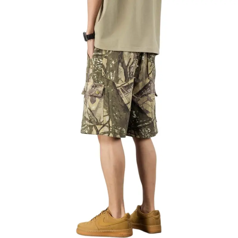 DUATOGE Denim Shorts Men Camouflage -1