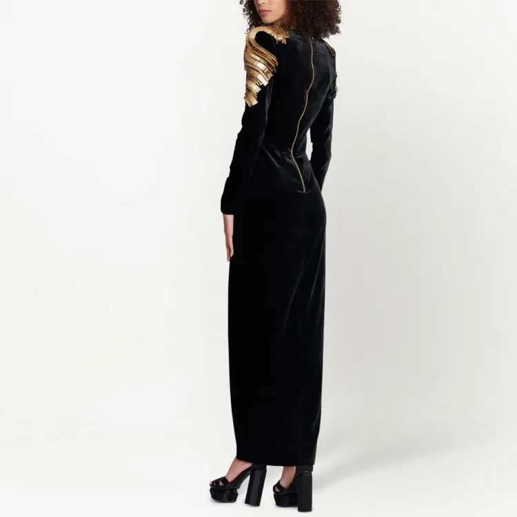 BALMAIN Long-Sleeved Dresses Women's Black-1