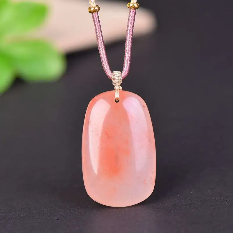 Gifts Golden Silk Jade Necklaces Unisex-4