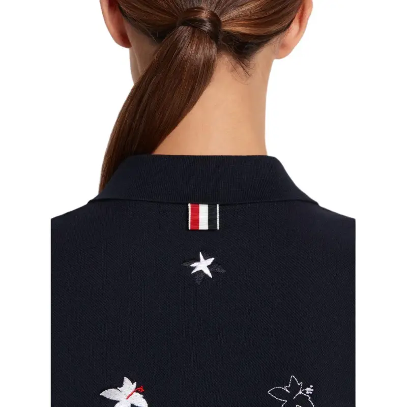 THOM BROWNE· Short Sleeved Dress Women's Marine Blue-5