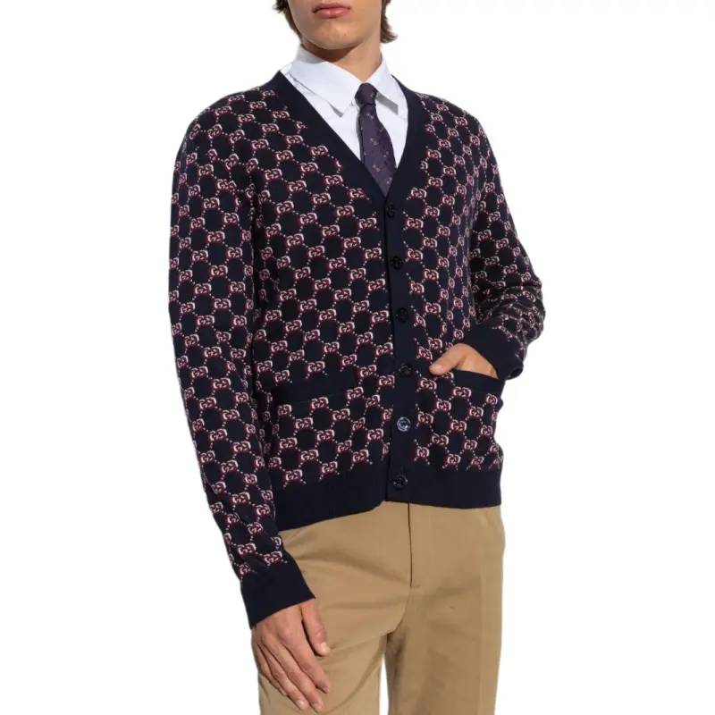 GUCCI Monogrammed Button Up Cardigan-2