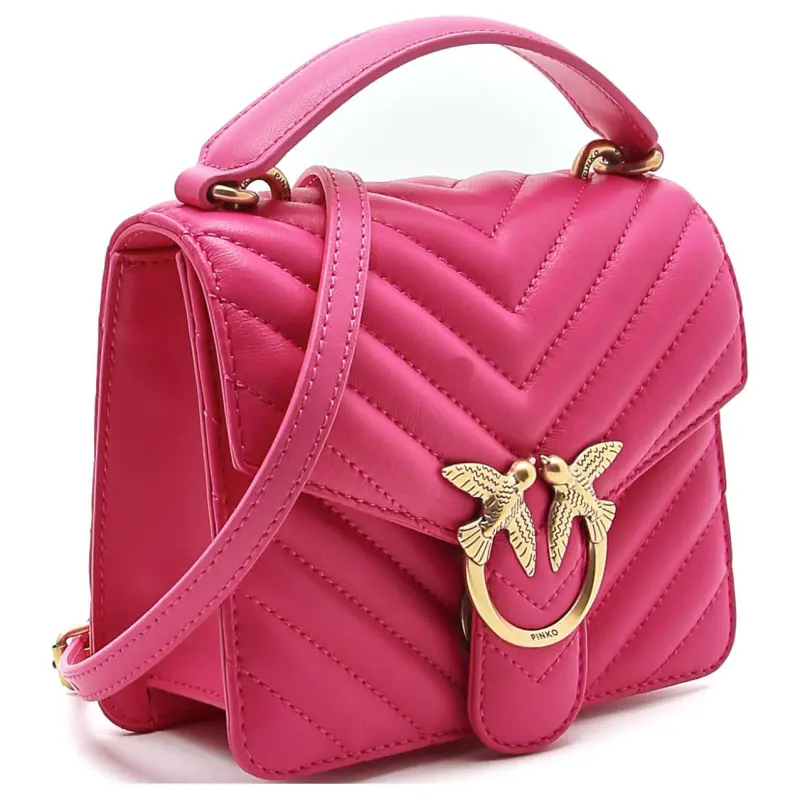 PINKO Sheepskin Handbag Women's Pink-2