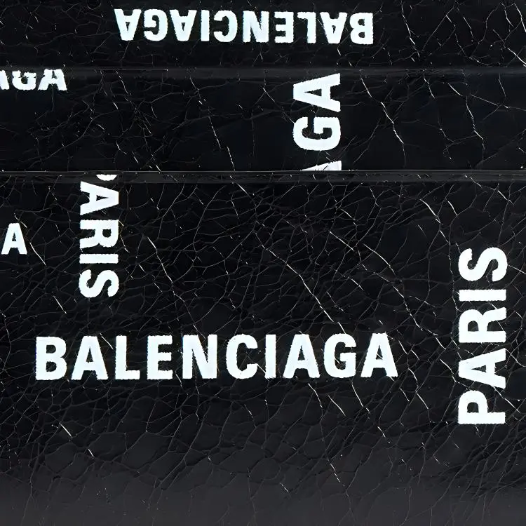 Balenciaga Bal Paris AlloverCash Card Holder Men Black White-3