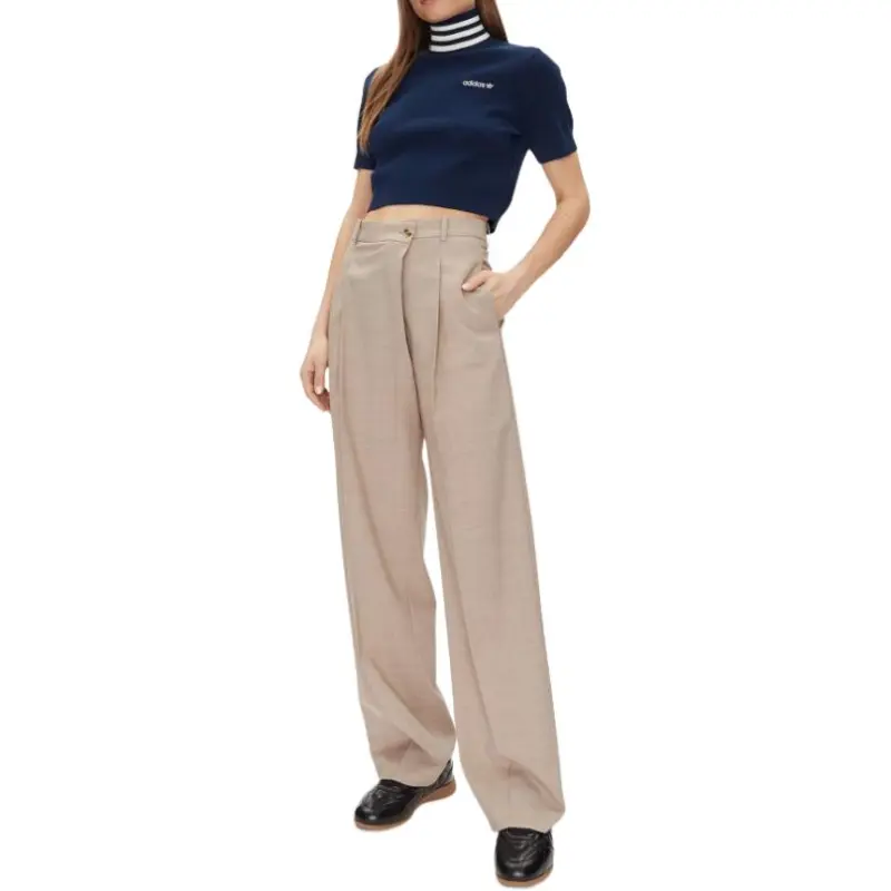 Adidas Women's Cropped Turtleneck Night Indigo/Off White-1
