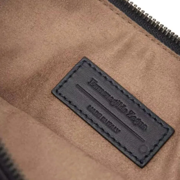 Zegna Sheepskin Clutch Medium Size Men's Navy Blue-10