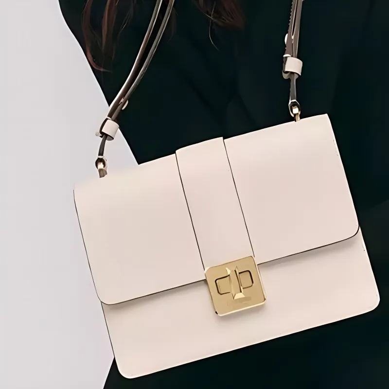 Kate Spade Cow Split Leather Shoulder Bag Small Size Women's White-4