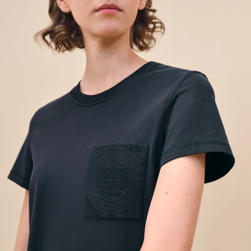 HERMES Regular T Shirt Women's Black Blue-2