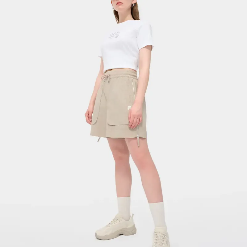 FILA FUSION Casual Shorts Women's Gray Brown Khaki-4