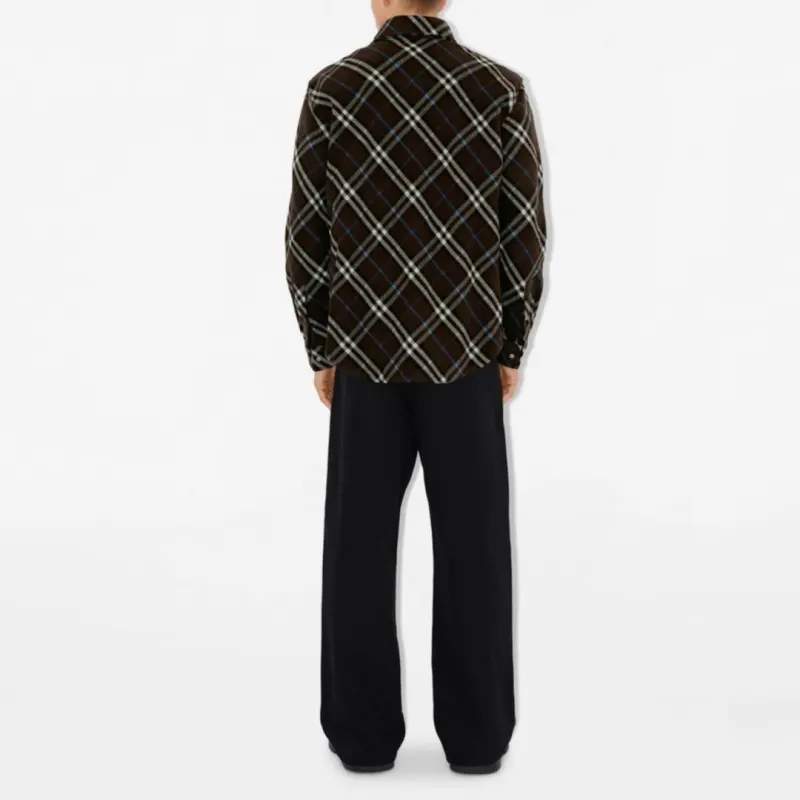 Burberry Check pattern Wool Shirt-3