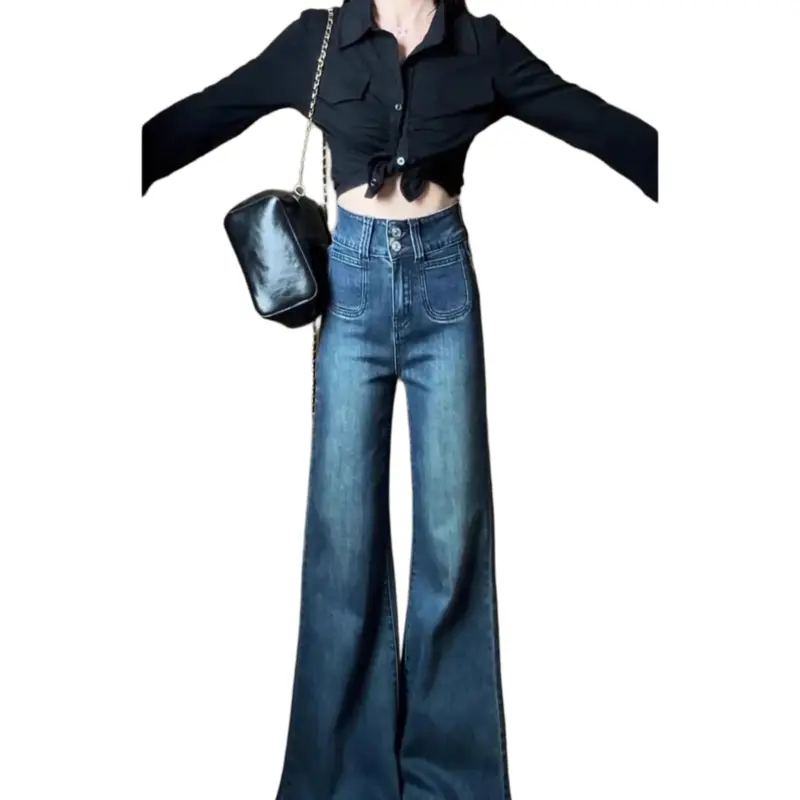 MEIQIER Jeans Women's Dark Blue-5