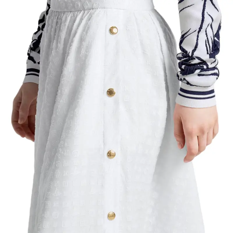 LOUIS VUITTON Monogram Fil Coupé Midi Skirt-3