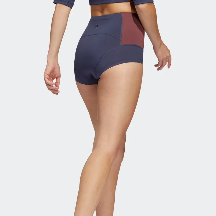 Adidas AEROREADY Yoga Shorts Women's Dark Gray Navy Blue-2