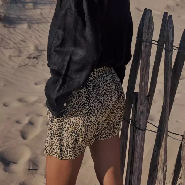 ZARA Casual Shorts Women's Leopard Print-3