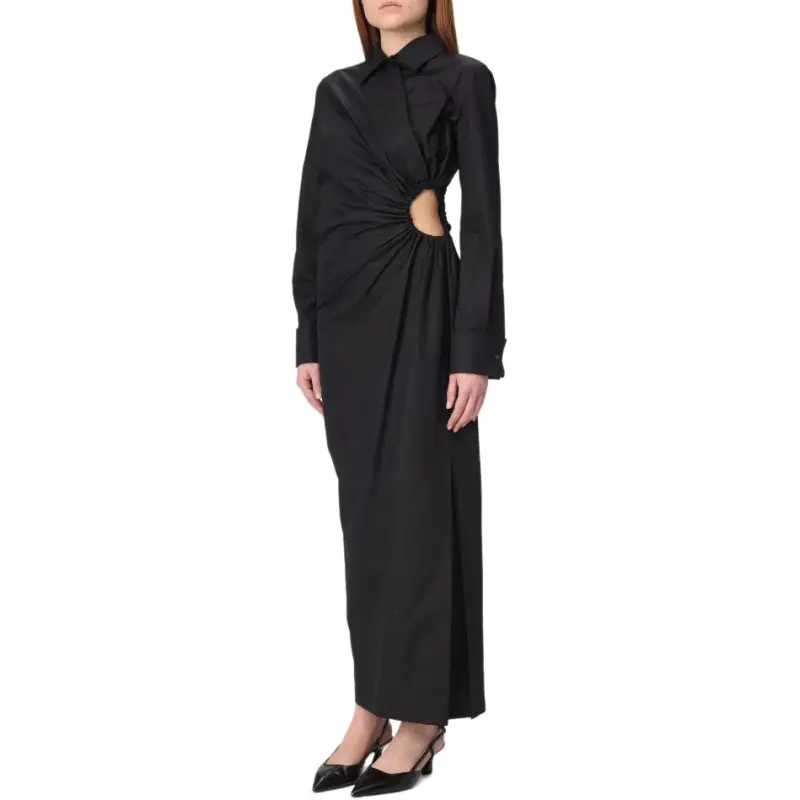 MaxMara Ruched Long Sleeved Shirt Dress-5