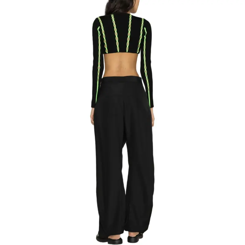 AMBUSH Contrast Trim Cropped Knitted Cardigan-4