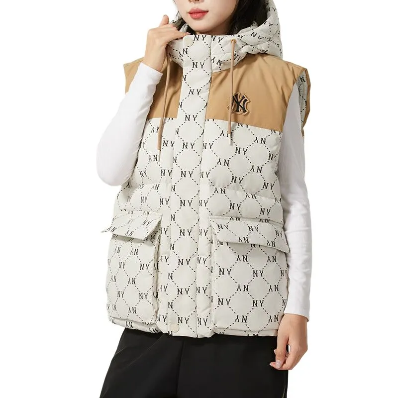 MLB New York Yankees Vest Unisex Dark Cream-2