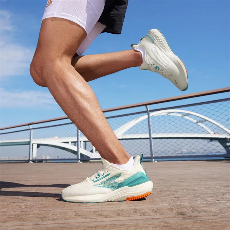 361° Durable Breathable Low-Top Running Shoes Men's White Green-3