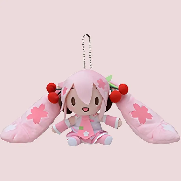 SEGA Hatsune Miku, Cherry Blossom Collection Version A Dolls Plush Pendant 10cm Height 10cm Long-3