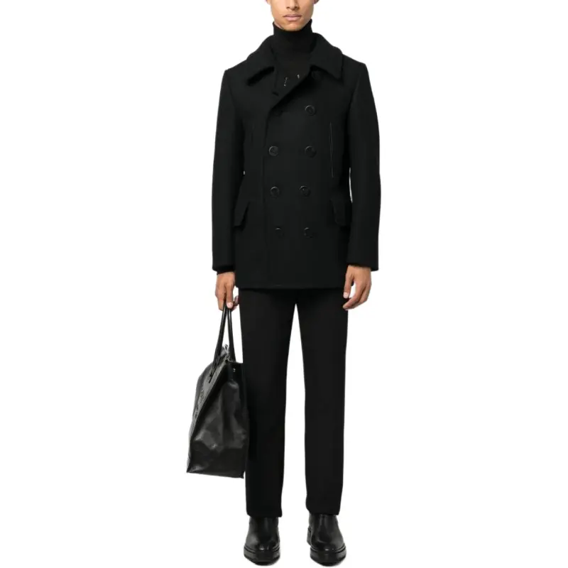 TOM FORD Melton Double-Breasted Peacoat-2