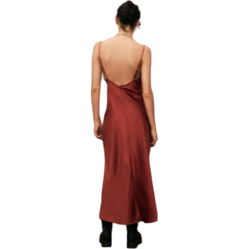 ZARA Slip Dresses Women's Red-2