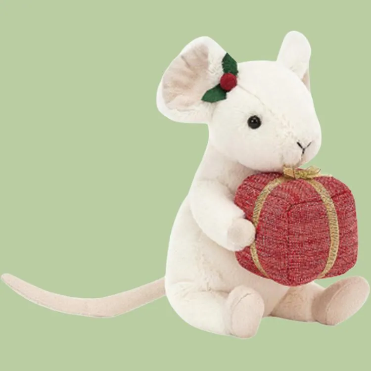 JELLYCAT Forest Animal Collection Happy Mouse Dolls Plush Doll 18cm High-2