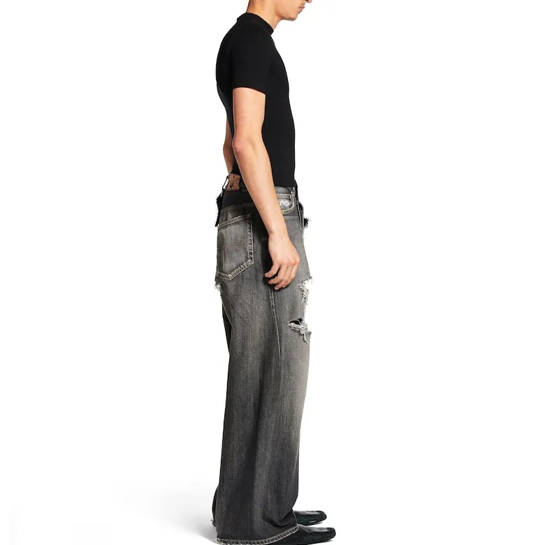 Balenciaga SS25 Jeans Loose Fit Men's Dark Gray-4