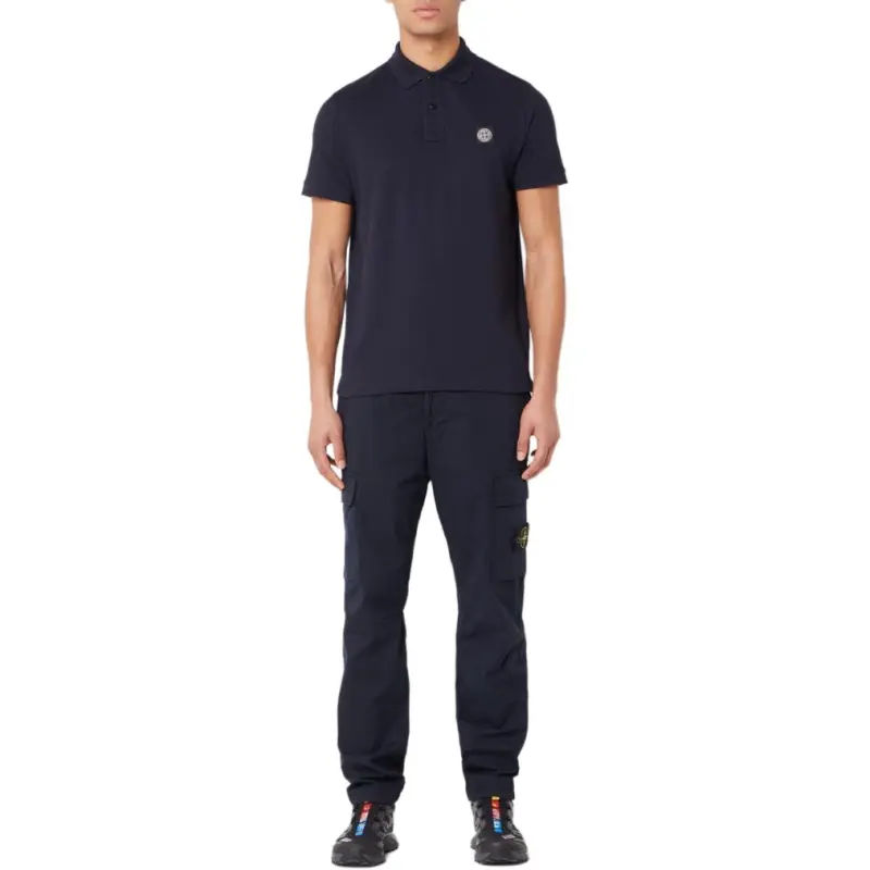 STONE ISLAND Compass Patch Short Sleeved Polo Shirt-3