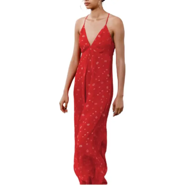 ZARA Slip Dresses Women's Red-1