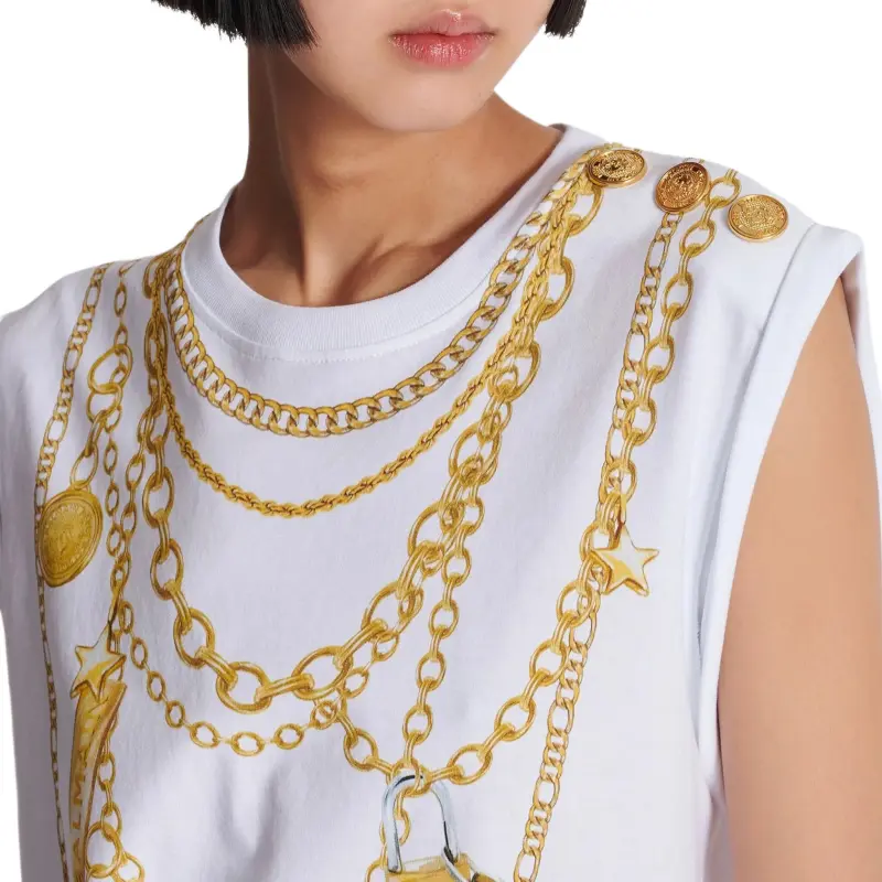 BALMAIN Collier print Vest-4