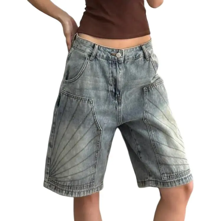 HLPT Denim Shorts Unisex Blue-3