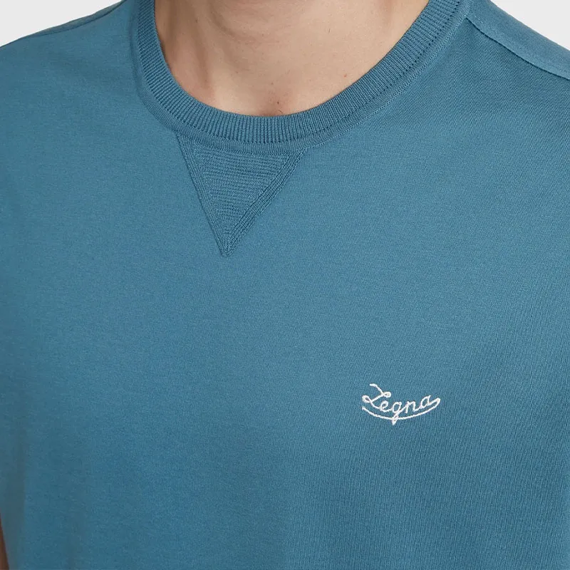Zzegna T Shirts Men Blue-4
