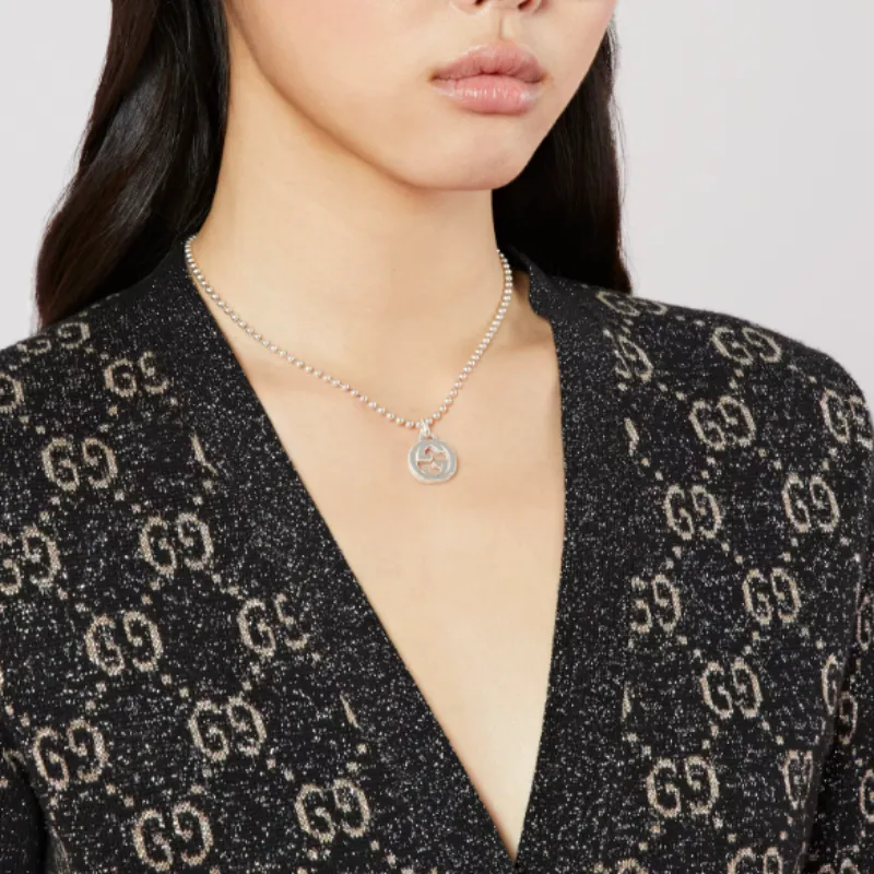 GUCCI Interlocking G Necklace In Silver-5