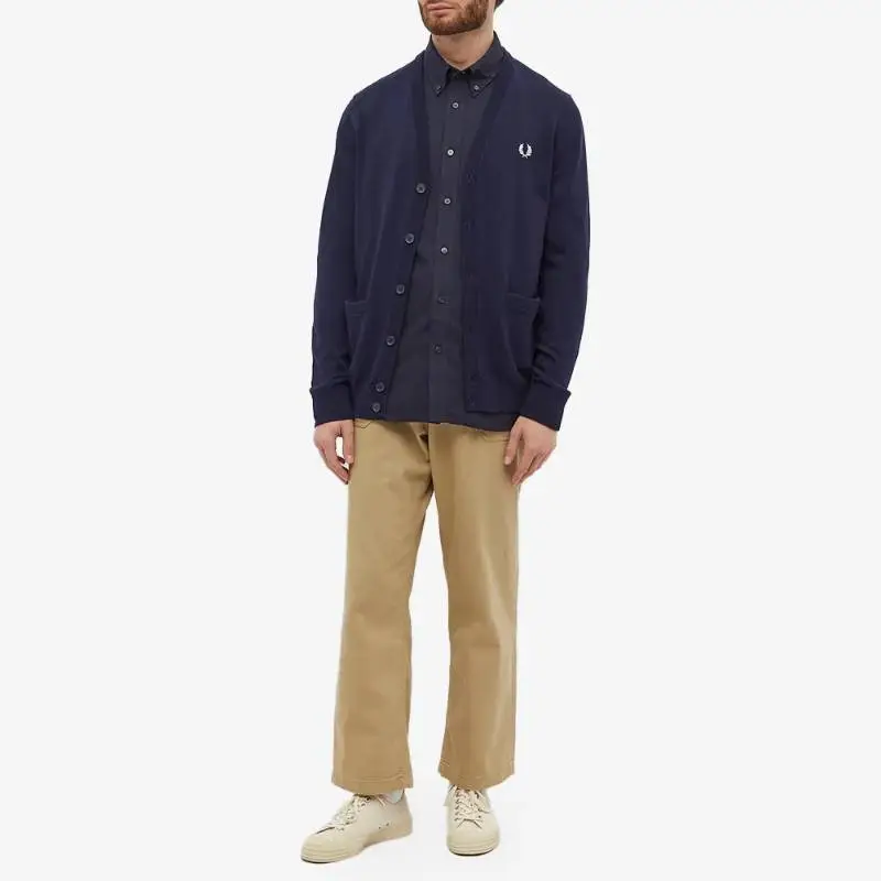 FRED PERRY Shirt Men's Marine Blue-3