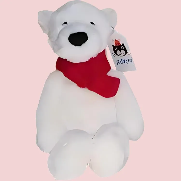 JELLYCAT Christmas Series Red Scarf Polar Bear Dolls Plush Doll 18cm/31cm Height-3