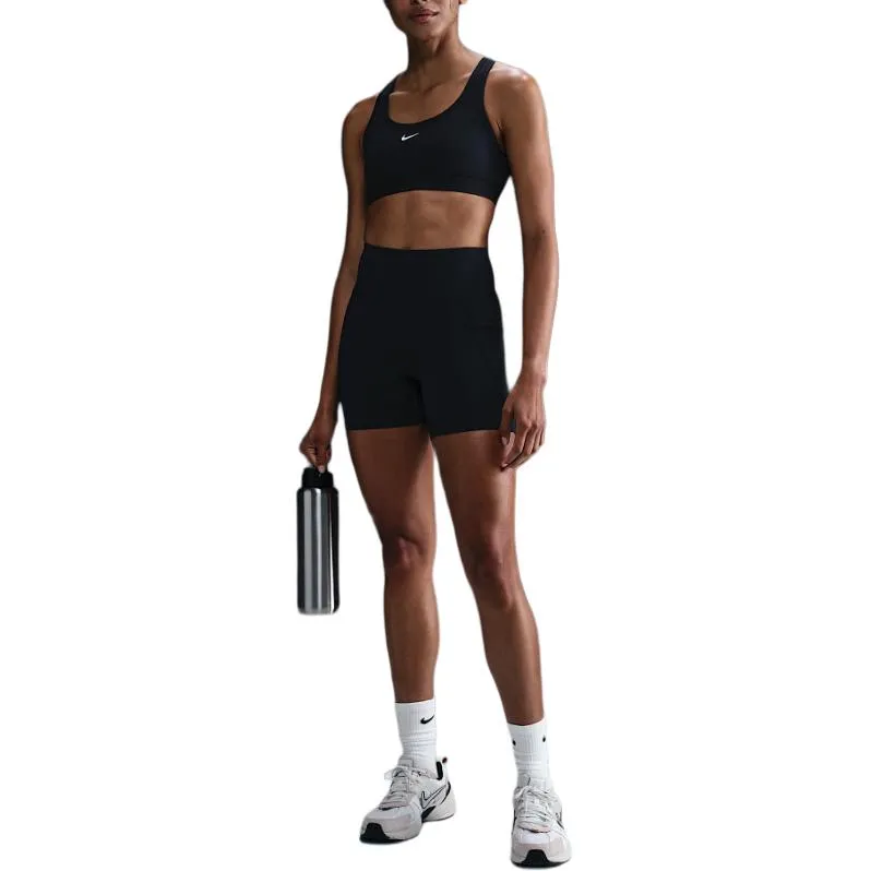 Nike Universa Women's Medium Support High Waisted 5' Biker Shorts With Pockets-2