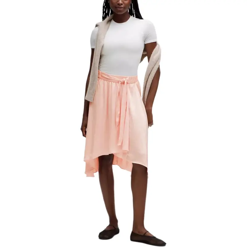Lululemon Midi Length Satin Casual Long Skirt Women's-8