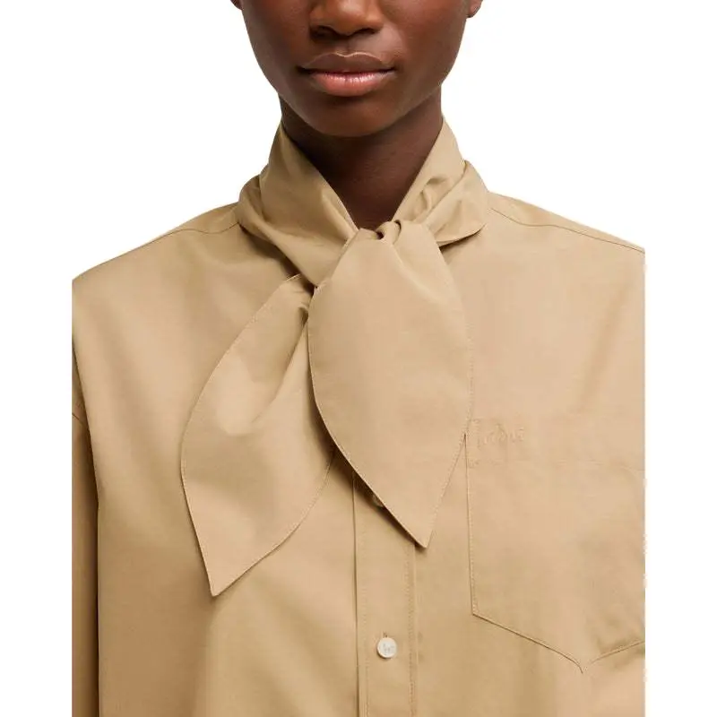 AMIPARIS Scarf collar Cotton Shirt Dress-4