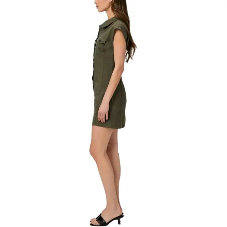 PAIGE Sleeveless Dress Women's Forest Green-3