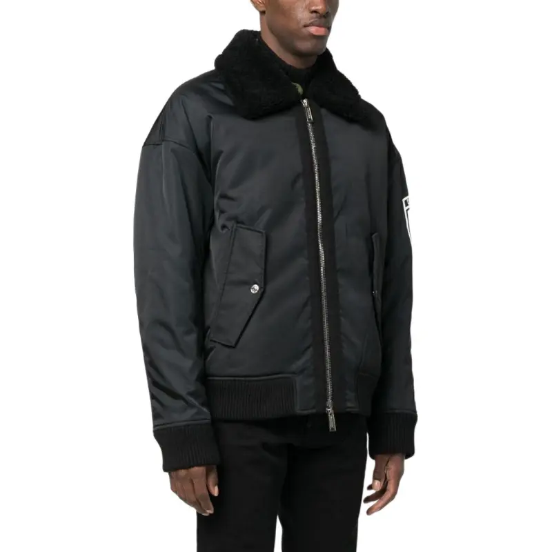 DSQUARED 2 Logo Printed Zip Up Bomber Jacket-4