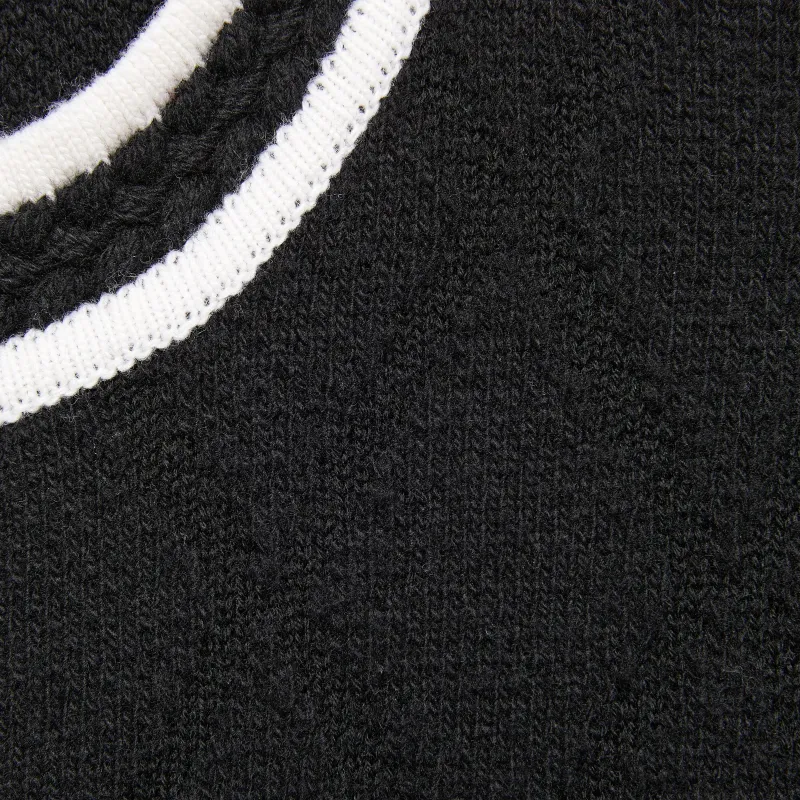 GUCCI Extra Fine Wool Piquet Dress Short Sleeved Dress Women's Black-7