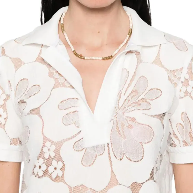 MaxMara Floral Patterned Lace Detailed Top-4