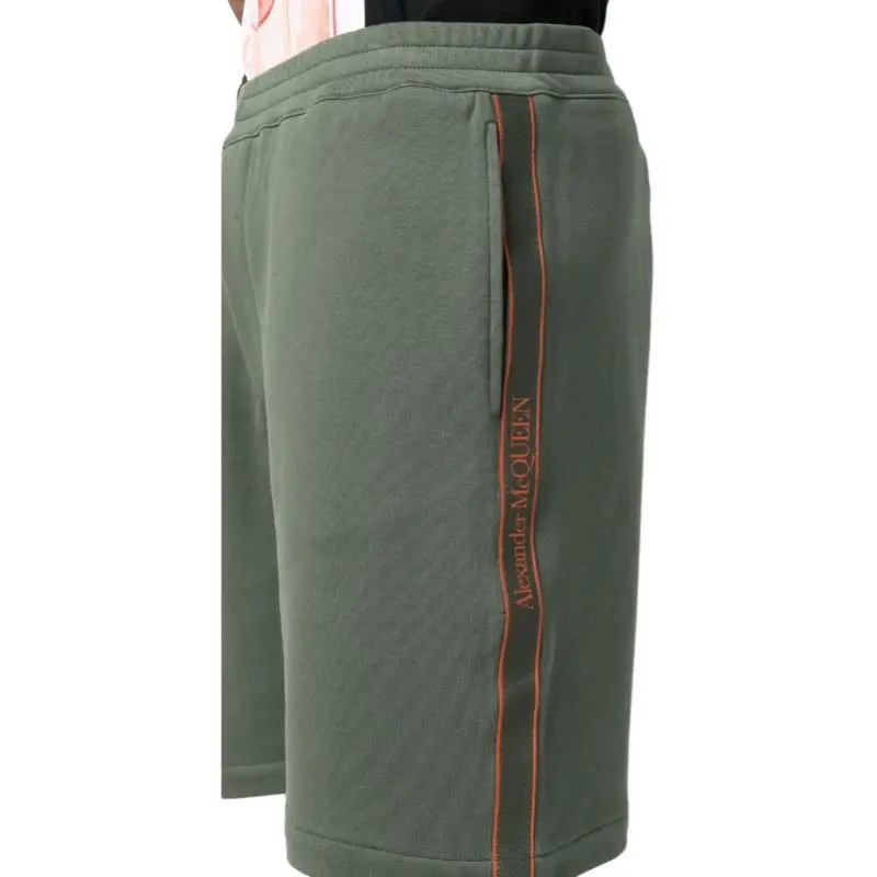Alexander McQueen Casual Shorts Men Army Green-4