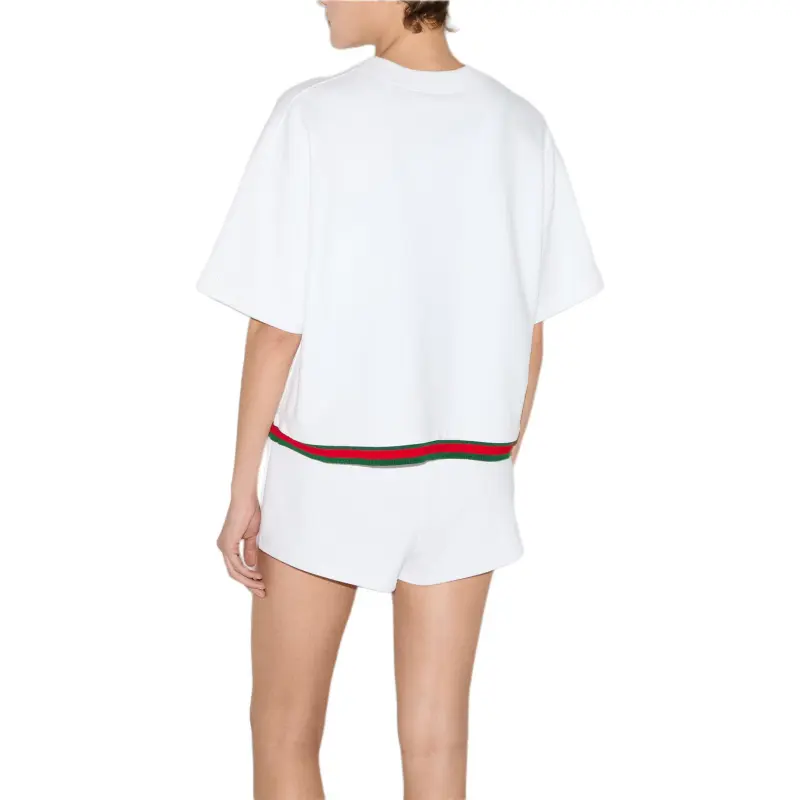 GUCCI Web Detailed Cropped Jersey Top-2