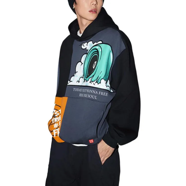LiNing Sweatshirt Unisex Black Moutain Blue Evening Orange-2