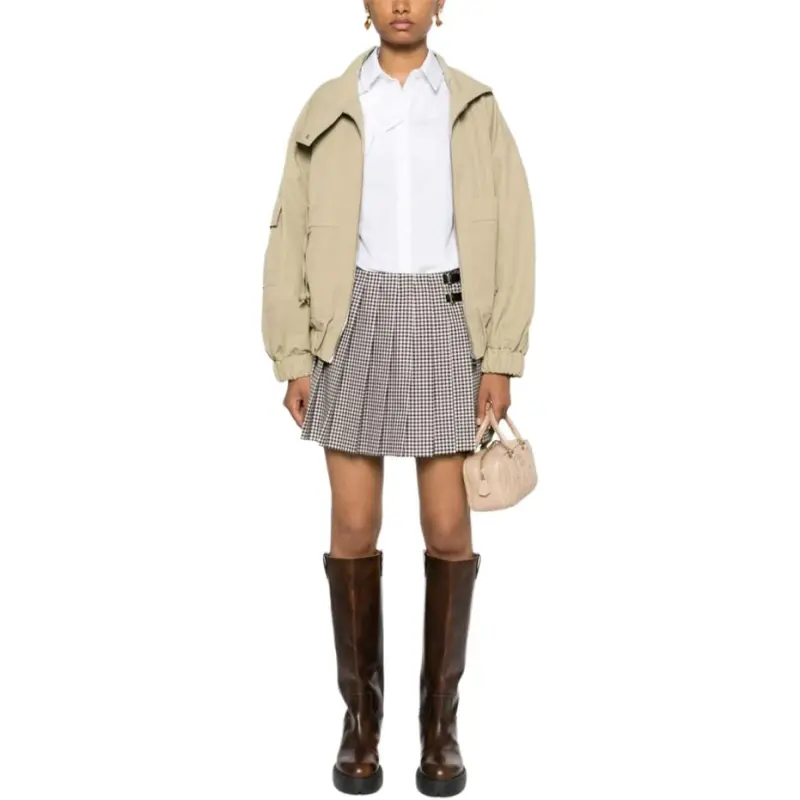 MIU MIU Plaid Pleated Mini Skirt-2