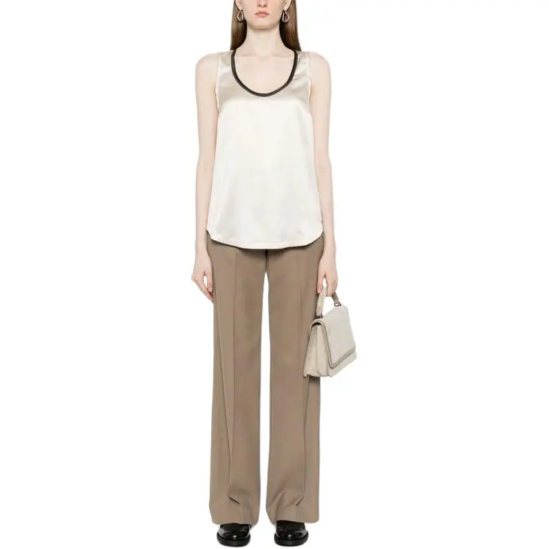 Brunello Cucinelli Scoop Neck Silk Tank-2